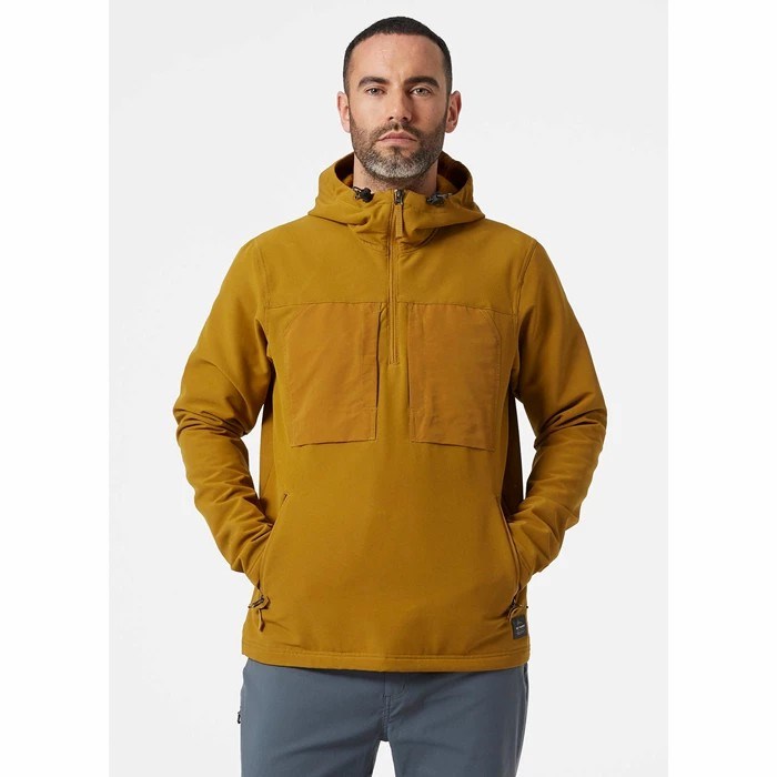 Men's Helly Hansen Valdres Shield Pullover Fleece Sweaters Brown | 408-OXRLCJ