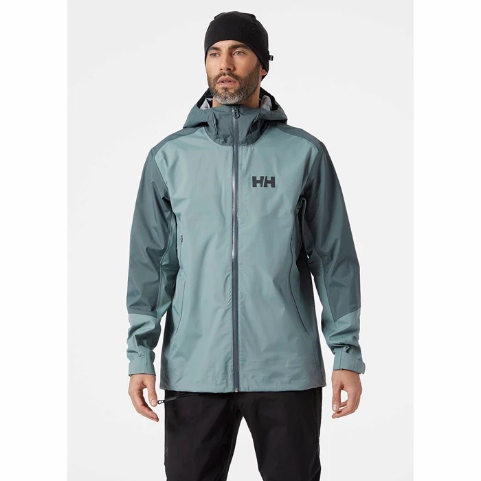 Men's Helly Hansen Verglas 3l 2.0 Hiking Jackets Blue / Grey | 369-BQXZUV