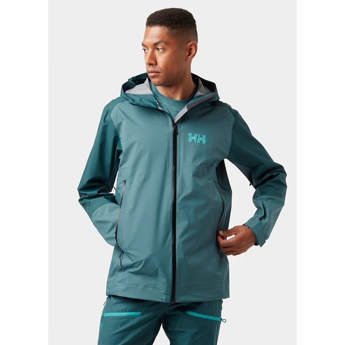 Men's Helly Hansen Verglas 3l 2.0 Hiking Jackets Green / Grey | 593-QVNOCR