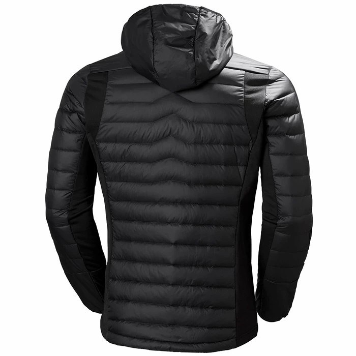 Men's Helly Hansen Verglas Hooded Hybrid Midlayer Jackets Black | 064-DZOBFU