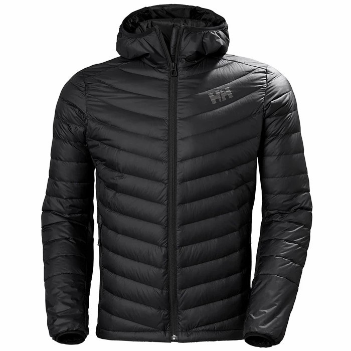 Men\'s Helly Hansen Verglas Hooded Hybrid Midlayer Jackets Black | 064-DZOBFU