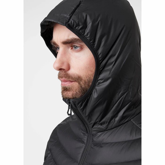 Men's Helly Hansen Verglas Hooded Hybrid Puffer Jackets Black | 602-HQVSYM