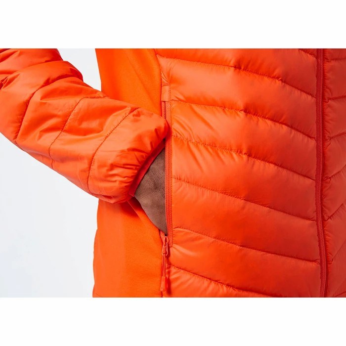 Men's Helly Hansen Verglas Hooded Hybrid Midlayer Jackets Orange | 689-FRCBHE