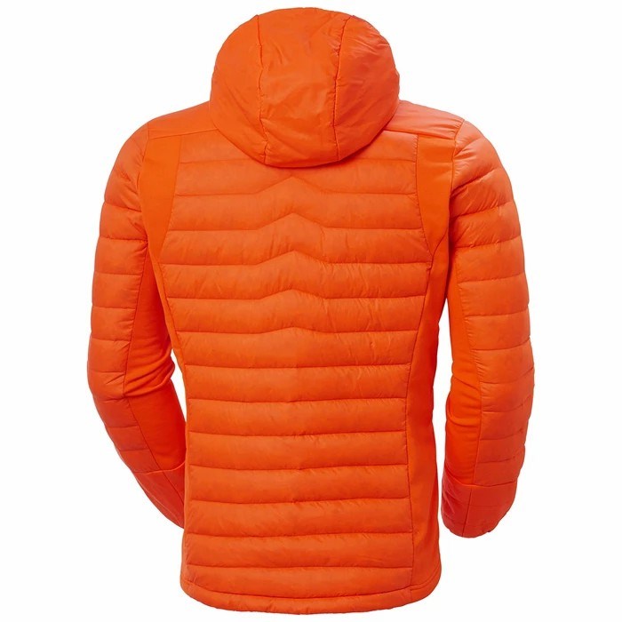 Men's Helly Hansen Verglas Hooded Hybrid Outdoor Jackets Orange | 983-RHGOXI