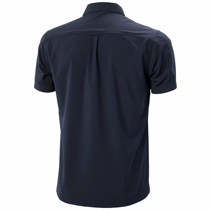 Men's Helly Hansen Verven Ss Shirts Navy | 456-NSQYKU