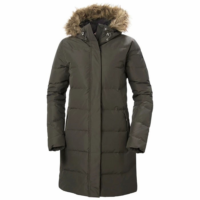 Women\'s Helly Hansen W Aden Down Coats Grey | 385-TMBVFA