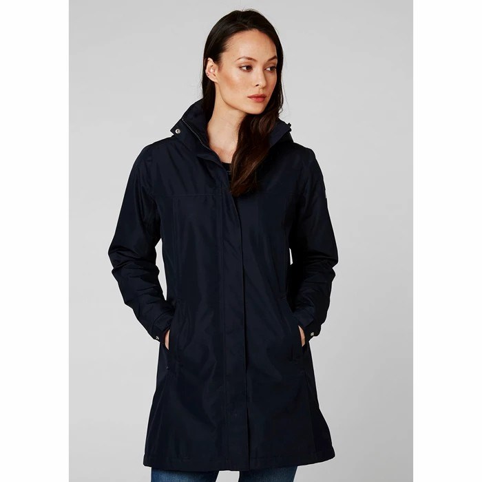 Women's Helly Hansen W Aden Insulated Parka Navy | 893-SECGMY