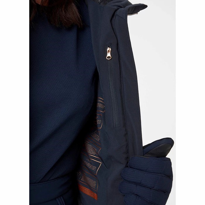 Women's Helly Hansen W Avanti Ski Jackets Navy | 671-CBASFK