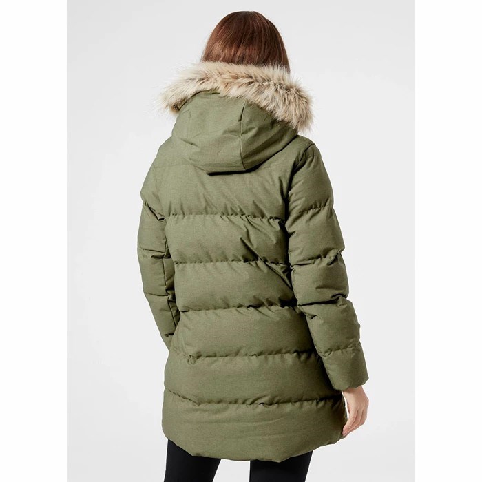 Women's Helly Hansen W Blossom Puffy Winter Jackets Grey / Green | 394-OZFSRG