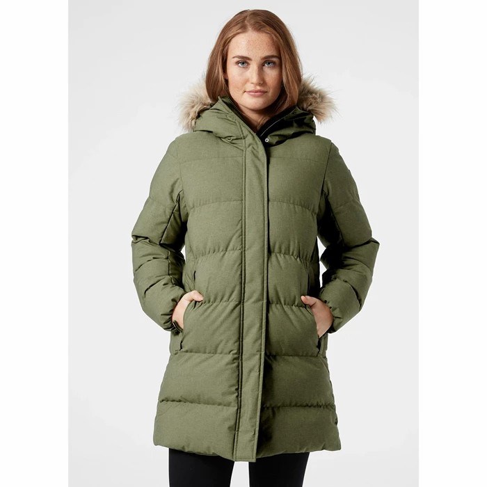 Women's Helly Hansen W Blossom Puffy Winter Jackets Grey / Green | 394-OZFSRG