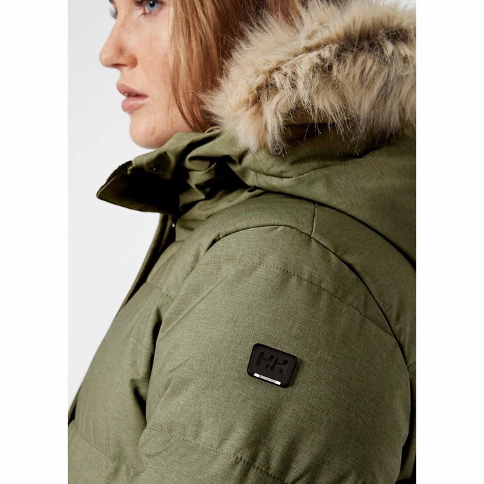 Women's Helly Hansen W Blossom Puffy Winter Jackets Grey / Green | 394-OZFSRG