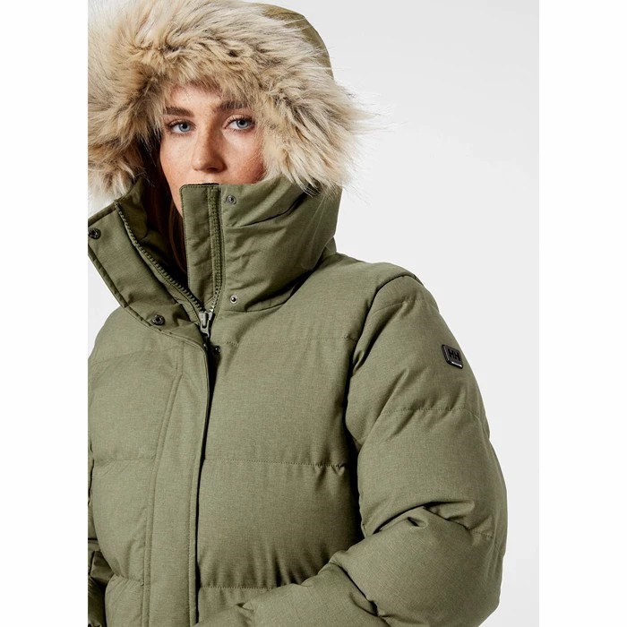 Women's Helly Hansen W Blossom Puffy Winter Jackets Grey / Green | 394-OZFSRG