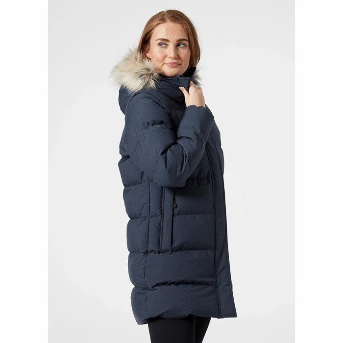 Women's Helly Hansen W Blossom Puffy Winter Jackets Navy | 453-KOETMU