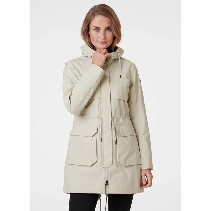 Women's Helly Hansen W Boyne Waterproof Jackets Grey / Brown | 136-JPVAUF