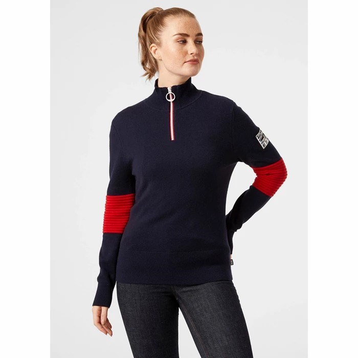 Women's Helly Hansen W Celebration Knitted Shirts Navy | 682-LWNZXR