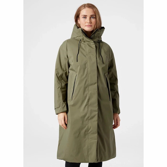 Women's Helly Hansen W Charlotte Ins Waterproof Jackets Olive | 015-VGCUNI