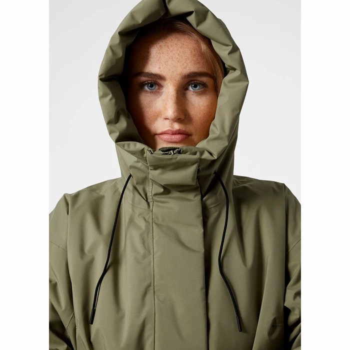 Women's Helly Hansen W Charlotte Ins Waterproof Jackets Olive | 015-VGCUNI