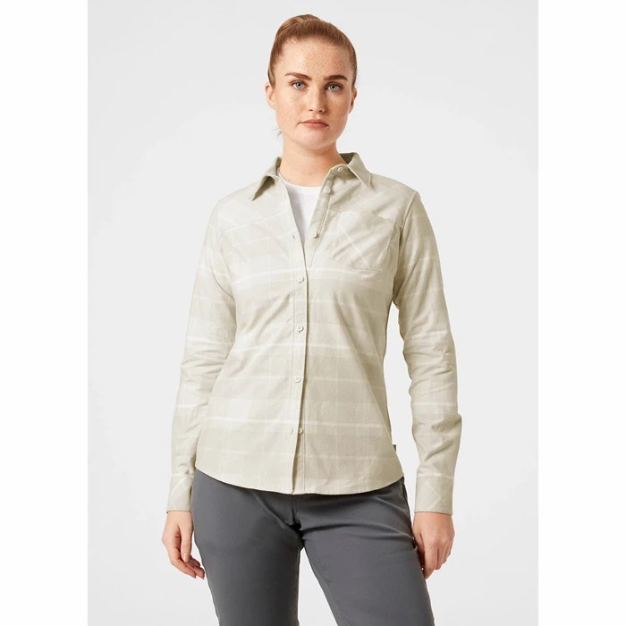 Women's Helly Hansen W Classic Check Ls Shirts White | 187-ZJUTVF