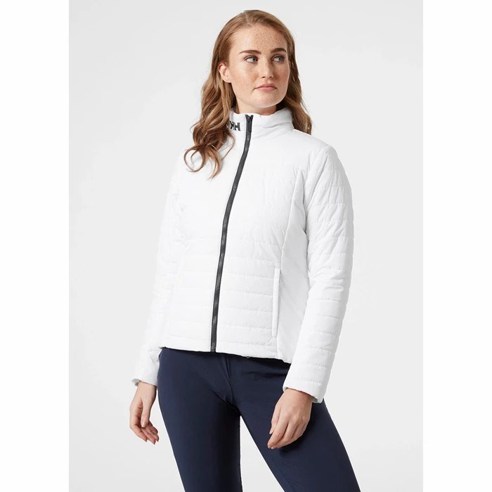 Women's Helly Hansen W Crew 2.0 Midlayer Jackets White | 403-QKNLTU