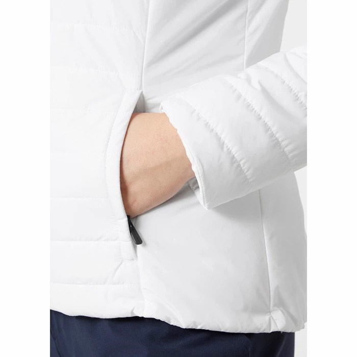 Women's Helly Hansen W Crew 2.0 Midlayer Jackets White | 403-QKNLTU