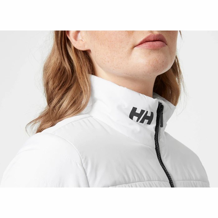 Women's Helly Hansen W Crew 2.0 Midlayer Jackets White | 403-QKNLTU