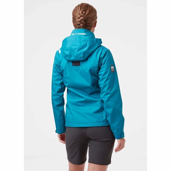 Women's Helly Hansen W Crew Hooded Casual Jackets Turquoise | 123-TXZNGV