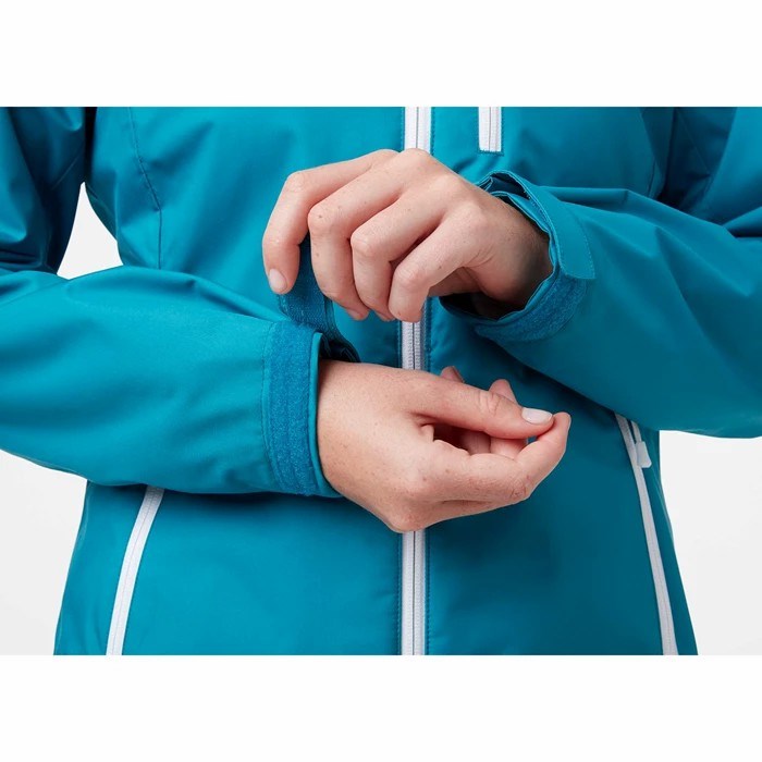 Women's Helly Hansen W Crew Hooded Casual Jackets Turquoise | 123-TXZNGV