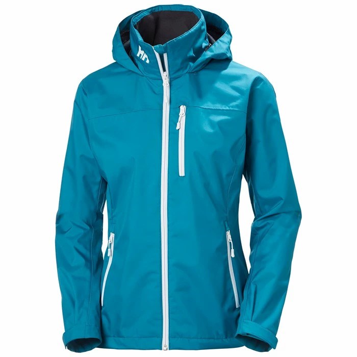 Women\'s Helly Hansen W Crew Hooded Casual Jackets Turquoise | 123-TXZNGV