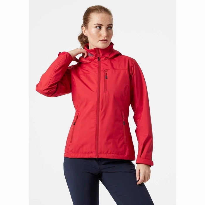 Women's Helly Hansen W Crew Hooded Casual Jackets Red | 643-XTEMIW