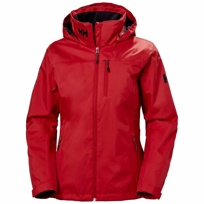 Women\'s Helly Hansen W Crew Hooded Midlayer Jackets Red | 280-HCDNGZ