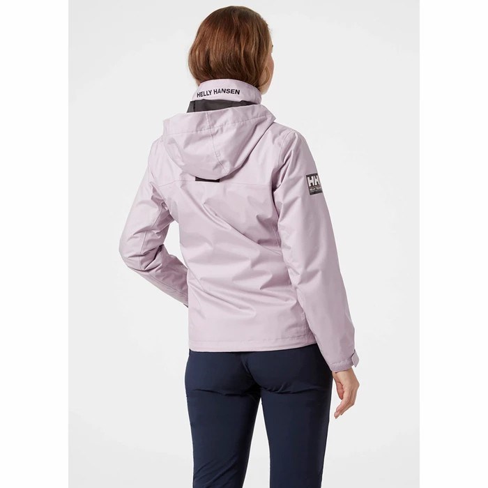 Women's Helly Hansen W Crew Hooded Midlayer Jackets Grey / Purple | 480-YGMJZX