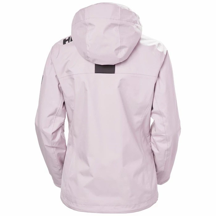 Women's Helly Hansen W Crew Hooded Midlayer Jackets Grey / Purple | 480-YGMJZX