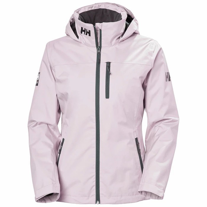 Women\'s Helly Hansen W Crew Hooded Midlayer Casual Jackets Grey / Purple | 728-EDKSUL