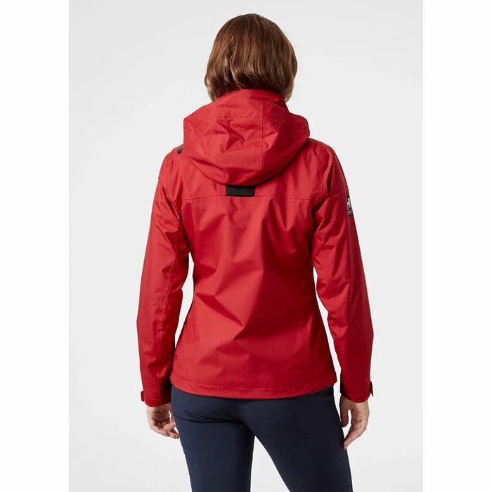 Women's Helly Hansen W Crew Hooded Midlayer Casual Jackets Red | 978-ZMRQPL