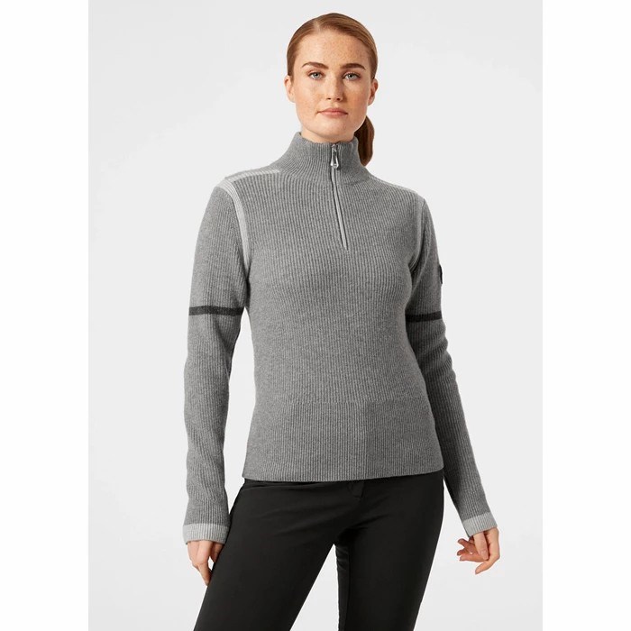 Women's Helly Hansen W Edge Knitted Shirts Grey | 649-ZMQDTP