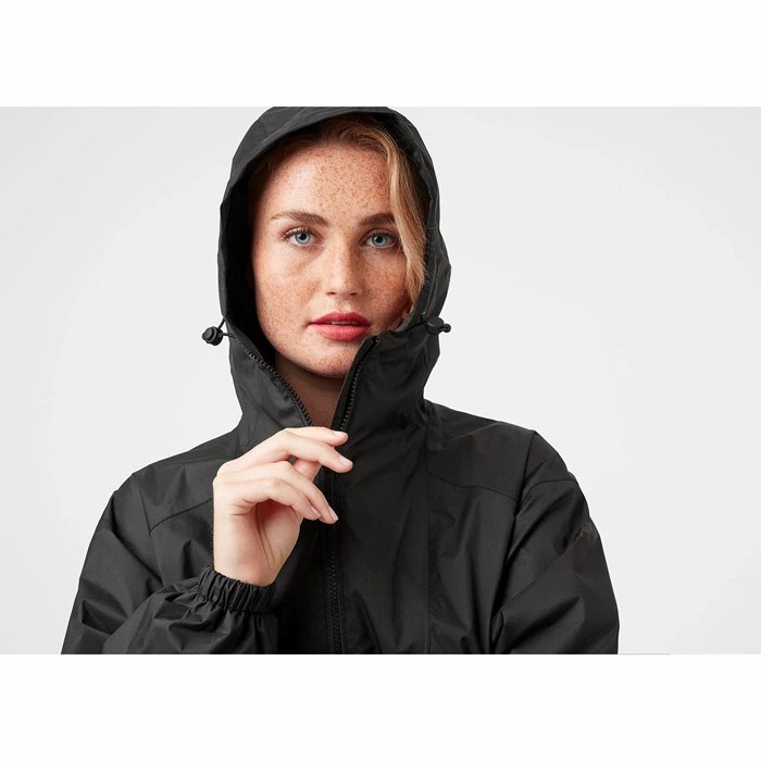 Women's Helly Hansen W Illusion Waterproof Jackets Black | 754-HQSKFU