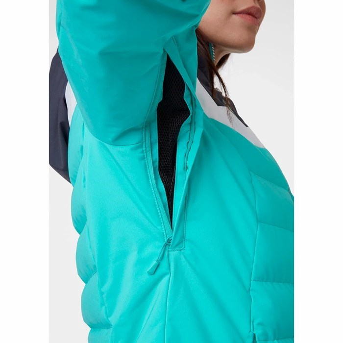 Women's Helly Hansen W Imperial Puffy Ski Jackets Turquoise | 051-OQLIEJ