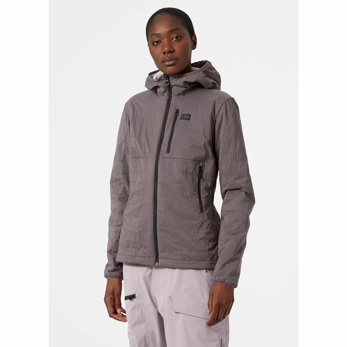 Women's Helly Hansen W Lifaloft Air Hooded Midlayer Jackets Grey | 026-VEJWSP