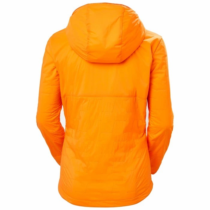 Women's Helly Hansen W Lifaloft Air Hooded Midlayer Jackets Orange / White | 493-RCSAPB