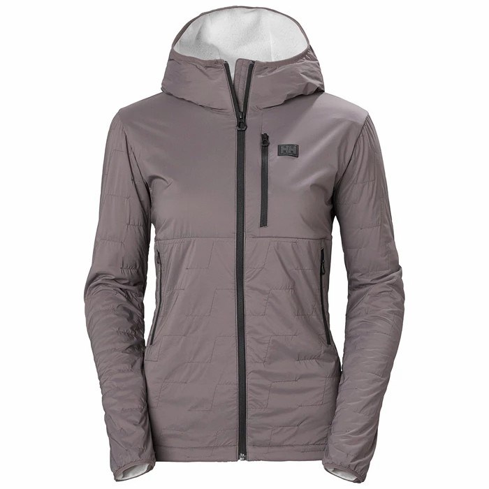 Women\'s Helly Hansen W Lifaloft Air Hooded Ski Jackets Grey | 694-ECWFMS