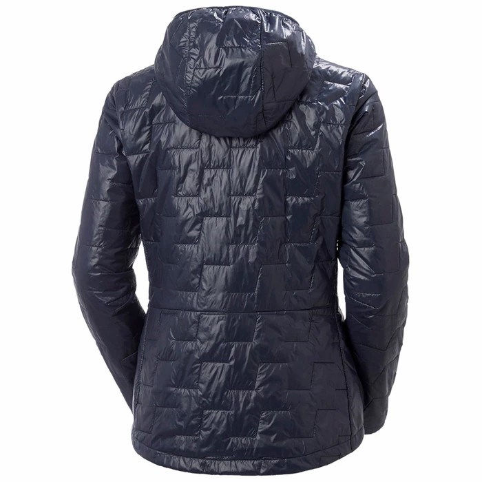 Women's Helly Hansen W Lifaloft Hooded Hiking Jackets Navy | 879-DFRCOQ