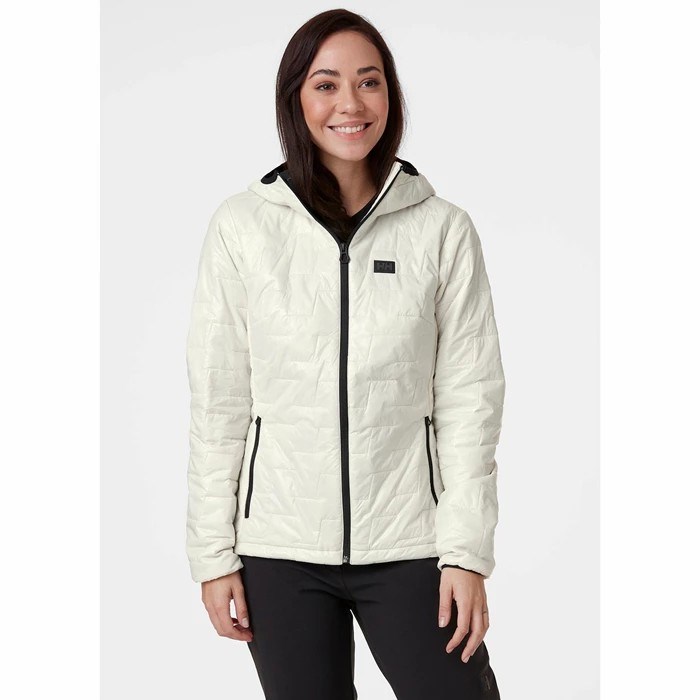 Women's Helly Hansen W Lifaloft Insulated Hooded Midlayer Jackets White | 605-YQAOXN