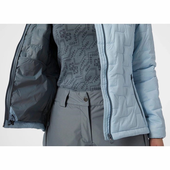 Women's Helly Hansen W Lifaloft Midlayer Jackets Grey / Blue | 918-SQDABL