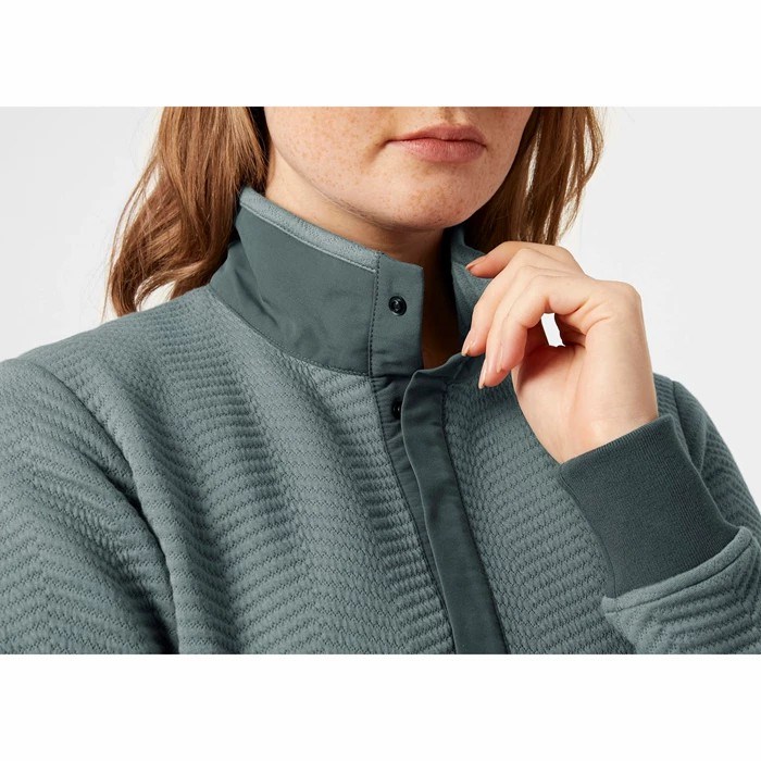 Women's Helly Hansen W Lillo Snap Pullover Shirts Grey | 168-GKMPIS