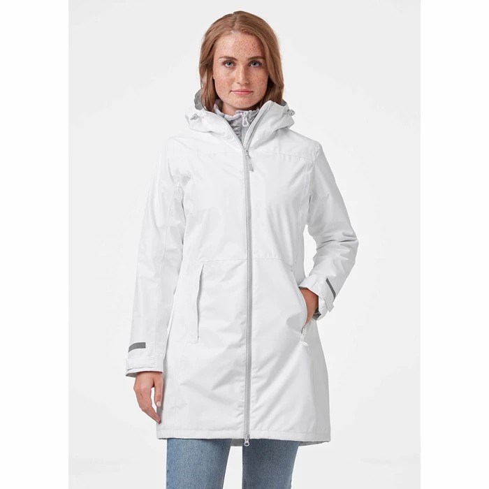 Women's Helly Hansen W Lisburn Coats White | 768-JPEQMR