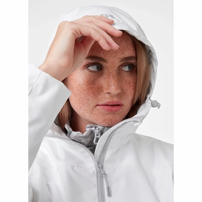 Women's Helly Hansen W Lisburn Waterproof Jackets White | 029-XNWOPE