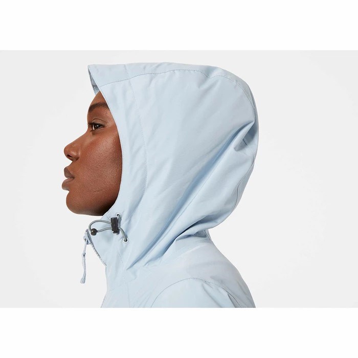 Women's Helly Hansen W Long Belfast Winter Parka Grey / Blue | 504-WDOHUR