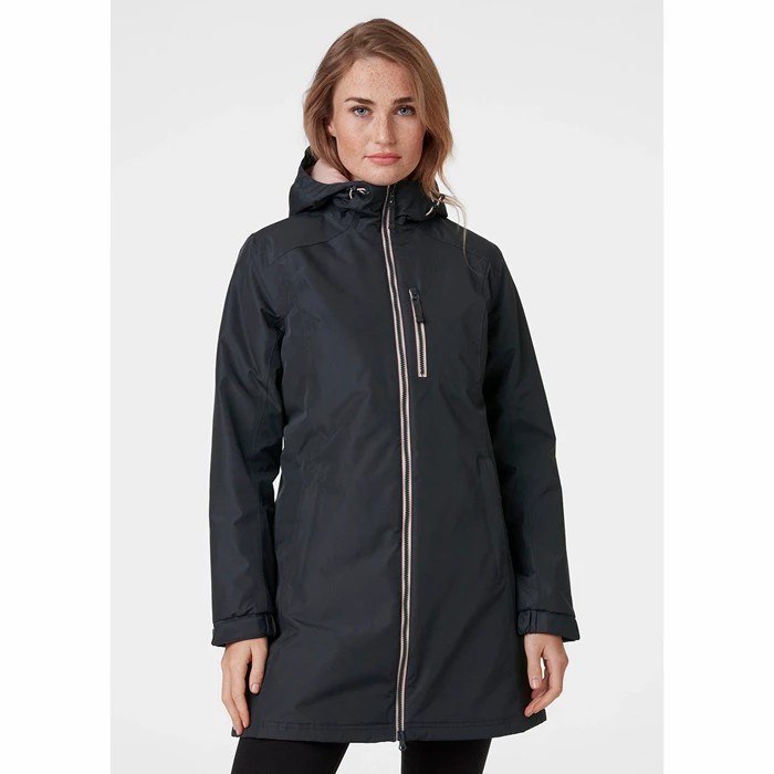 Women's Helly Hansen W Long Belfast Winter Waterproof Jackets Grey | 568-TJFEQK