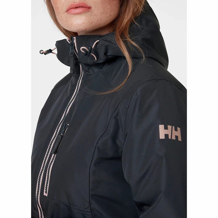 Women's Helly Hansen W Long Belfast Winter Waterproof Jackets Grey | 568-TJFEQK