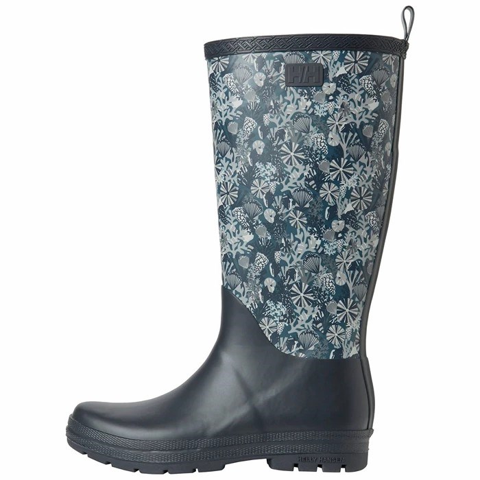 Women\'s Helly Hansen W Madeleine Print Rain Boots Navy | 381-SKWIPA